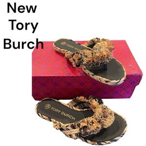 - New-Tory Burch Raffia Sandals-Sz-7
